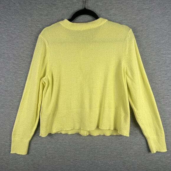 Candace Cameron Bure Yellow Button up Cardigan Medium Canary - Picture 3 of 9